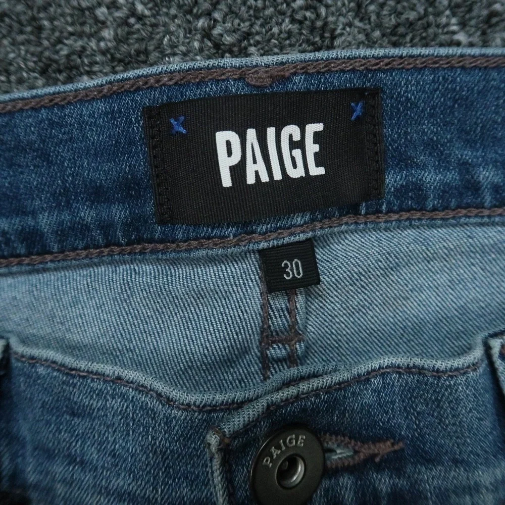 Paige Jeans Mens 30x34 Blue Federal 5 Pocket Straight Stretch Medium Wash NWT